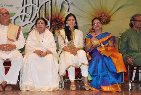 Playback singer Lata Mangeshkar and Kajol at Dinanath Mangeshkar Puraskar award at Sion in Mumbai