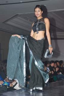 A model at the fashion show organised by Premlila Vithaldas Polytechnic SNDT college