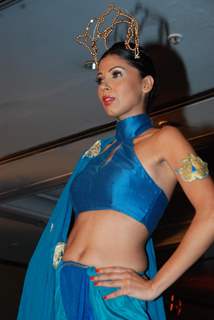 A model at the fashion show organised by Premlila Vithaldas Polytechnic SNDT college