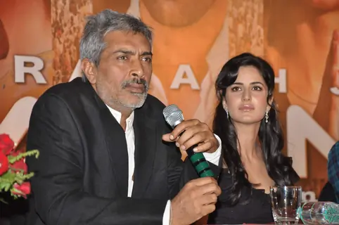 Katrina Kaif and director Prakash Jha at a press meet for film &quot;Rajneeti&quot; in JW Marriott, Mumbai
