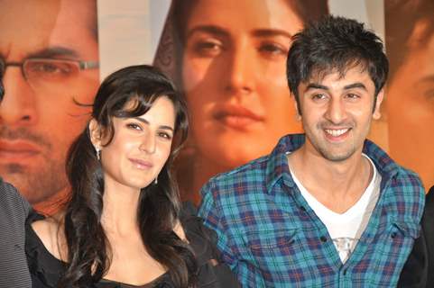 Katrina Kaif and Ranbir Kapoor at a press meet for film &quot;Rajneeti&quot; in JW Marriott, Mumbai