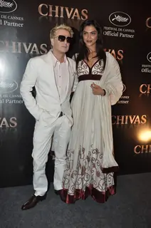 Deepika and Rohit Bal at Chivas-Cannes red carpet media meet in Grand Hyatt, Mumbai on Wednesday Evening
