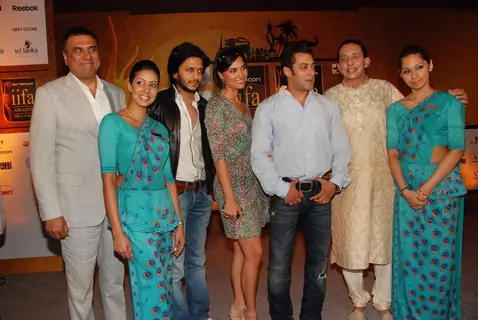 Salman Khan, Lara Dutta, Ritesh Deshmukh and Boman Irani grace IIFA initiative media meet in Grand Hyatt, Mumbai on Wednesday afternoon