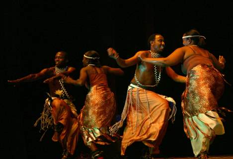 Performance by &quot;Urukerereza&quot; a traditional dance from Rawanda national ballet during the Africa Festival in New Delhi on Tuesday