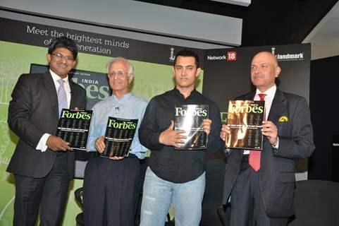 Aamir Khan unveils Forbes India 1st anniversary special magazine at Landmark, Mumbai