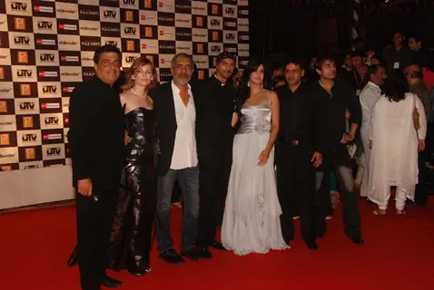 Prakash Jha, Arjun Rampal, Katrina Kaif and Manoj Bajpai at ''Raajneeti'' premiere at IMAX
