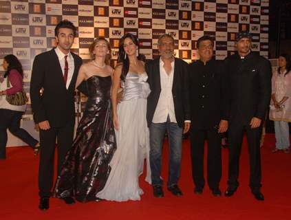 Ranbir Kapoor, Katrina Kaif, Prakash Jha and Arjun Rampal at ''Raajneeti'' premiere at IMAX