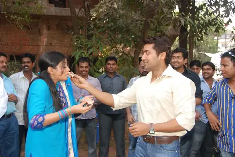 Suriya at Priyamani birthday bash on the sets of Rakta Charitra at Mehboob Studio, Mumbai