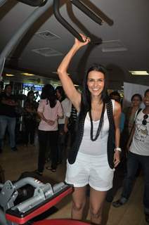 Neha Dhupia at AXN Action Awards media meet at Golds Gym, Bandra, Mumbai