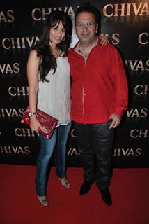 Popular host Roshan Abbas with his wife at the Chivas Studio at Aurus in Mumbai Sunday