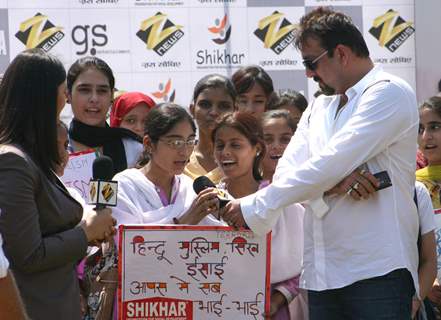 Sanjay Dutt at a gathering against terrorism, organised by Zee News