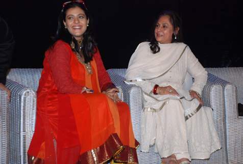 Jaya Bachchan and Kajol at the launch of Gautam Rajadhyaksha''s book ''Chehere'' launch at JW Marriott