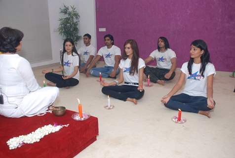 Gladrags contestants visit Yoga and slimming centre Slim Sutra of Shelly Khera at Andheri