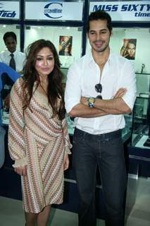Bollywood Actors Tarina Patel and Dino Morea pose for the photographers during the inauguration of Bezel, a multi-brand lifestyle watch store from Gitanjali Lifestyle at Atria Mall, Worli in Mumbai on Wednesday, 23 June 2010 Gitanjali appoints