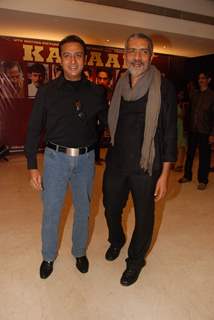 Gulshan Grover and Prakash Jha at Raajneeti film success bash at Novotel