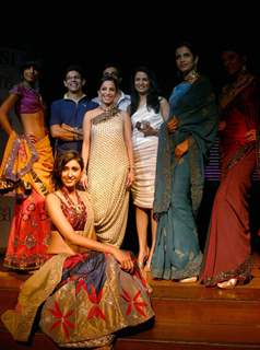 Models with designers Rahul,Gunjan and Payal Gupta at the unveiling of bridal collections