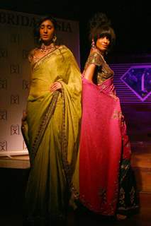 Models showcasing  designers Rahul,Gunjan and Payal Gupta''s creations  at the unveiling of bridal collections