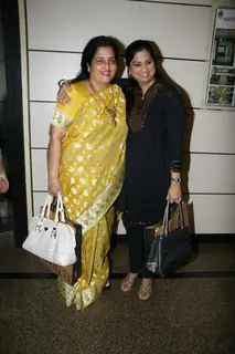 Singer Anuradha Paudwal with a friend at the launch of Fan Club at Bhaidas Hall
