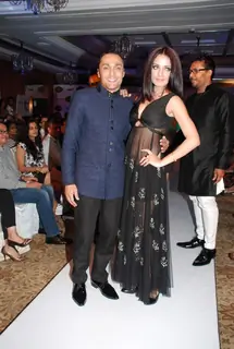 Celina, Rahul Bose with designer Rina Dhaka, Dev R Nil at Signature fashion show at Le Merridean