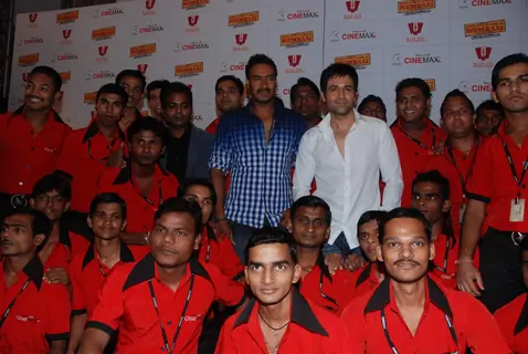 Ajay Devgan and Imran Hashmi at Once upon a time in Mumbai promotional event at Cinemax