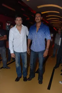 Ajay Devgan and Imran Hashmi at Once upon a time in Mumbai promotional event at Cinemax