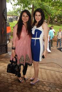 Sagarika Ghatge and Poonam Dhillon at the Mahurat of ''One & Only''