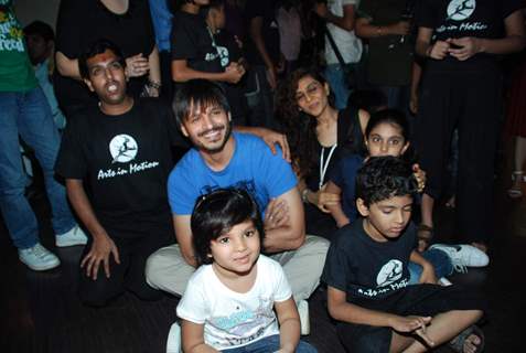 Vivek Oberoi poses for the photographers during a meet with Autistic Children