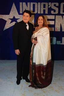 Sajid Khan and Kirron Kher during the press meet for the TV show
