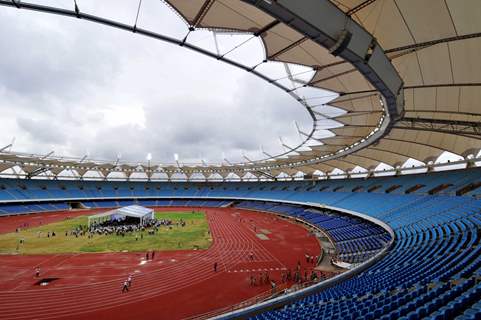 Inauguration of remodeled and reconstructed Jawaharlal Nehru Stadium, in New Delhi