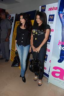 Bhagyashree and Sheebha at Aisha Premiere at Mumbai