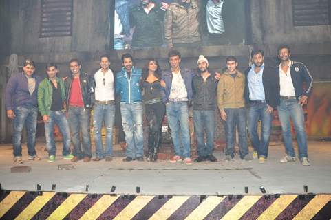 Priyanka Chopra with host of celebrities at Fear Factor launch at Filmistan in Mumbai on Friday Evening