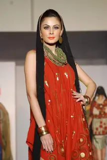 Model walks the ramp for WLC Chimera show at Hyatt Regency