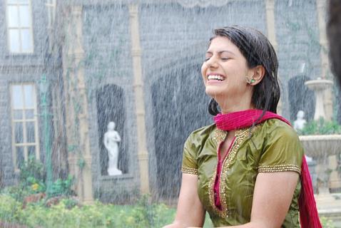 Divya enjoying rain