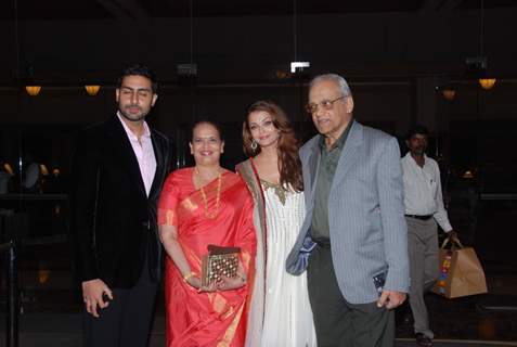 Abhishek and Aishwarya Rai Bachchan at Robot music launch at JW Marriott