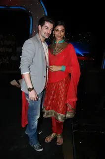 Deepika Padukone and Neil Nitin Mukesh on the sets of Chote Ustad at Mehboob Studio