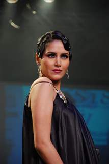 Model on the ramp at Intergem Exports show at the India International Jewellery Week on Day 3