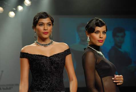 Model on the ramp at Intergem Exports show at the India International Jewellery Week on Day 3