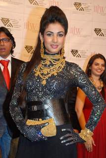 Model on the ramp at CVM Exports show at the India International Jewellery Week on Day 3