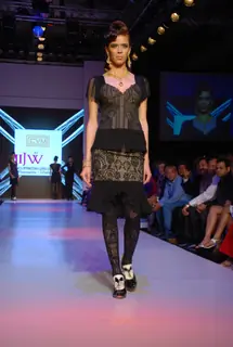 Model on the ramp at CVM Exports show at the India International Jewellery Week on Day 3