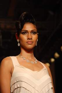 Model on the ramp at CVM Exports show at the India International Jewellery Week on Day 3