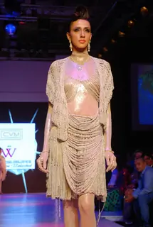 Model on the ramp at CVM Exports show at the India International Jewellery Week on Day 3