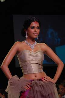 Model on the ramp at Sawansukha Jewellers show at the India International Jewellery Week on Day 4