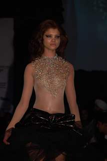 Model on the ramp at Bina Goenka show at the India International Jewellery Week on Day 4