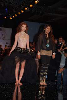 Model on the ramp at Bina Goenka show at the India International Jewellery Week on Day 4