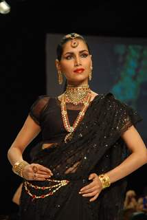 Model on the ramp at Amaraapali show at the India International Jewellery Week on Day 4