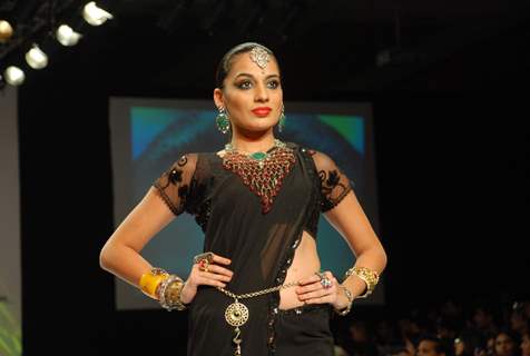 Model on the ramp at Amaraapali show at the India International Jewellery Week on Day 4