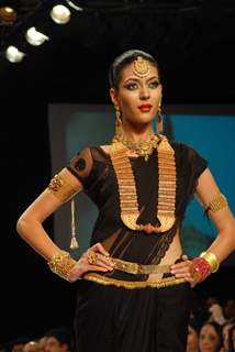 Model on the ramp at Amaraapali show at the India International Jewellery Week on Day 4