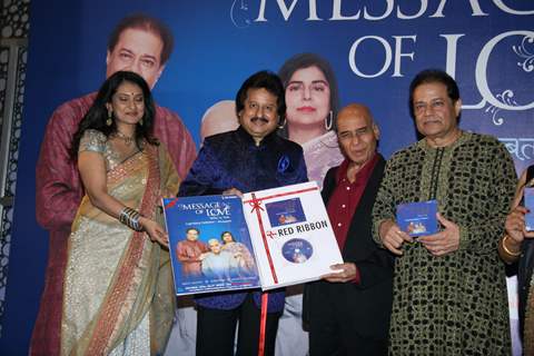 Lalitya Munshaw and Anup Jalota''s album Message of Love album launch at Cinemax