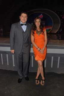 Sonali Bendre and Sajid Khan on the sets of India''s Got Talent at Film City