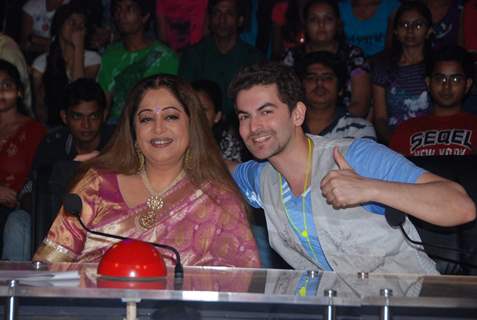 Neil Nitin Mukesh and Kirron Kher on the sets of India''s Got Talent at Film City